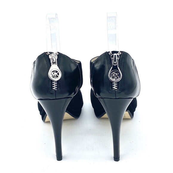 Michael Kors Women's Black Elena Suede Cross Strap Peep Toe Pumps AF12E Size 9M - Picture 3 of 15